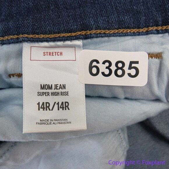 NEW Express super high rise mom jeans‎ in medium dark blue wash, 14R - Picture 12 of 13